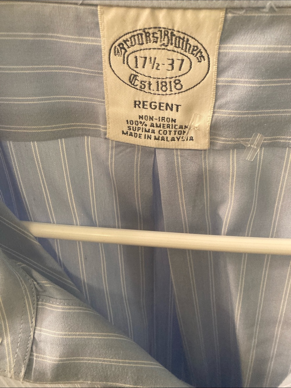 Brooks Brothers Light Blue and White Striped Regent Dress Shirt